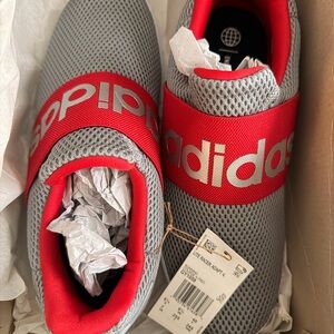 Adidas Kids Red and Gray Step In Sneakers